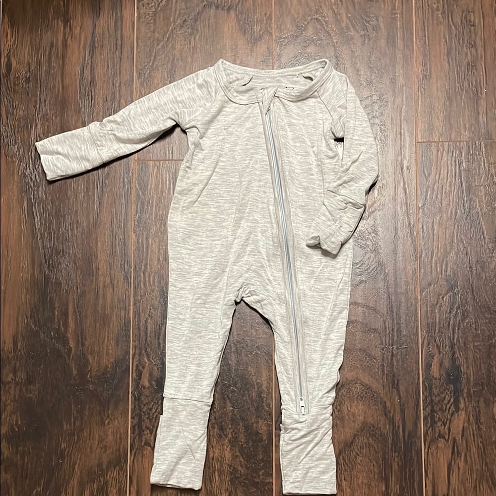 Bamboo Gray Footie One Piece with Full Coverage